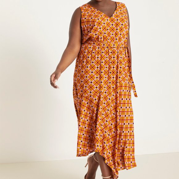 Eloquii Asymmetrical Hem Maxi Dress - Picture 1 of 4